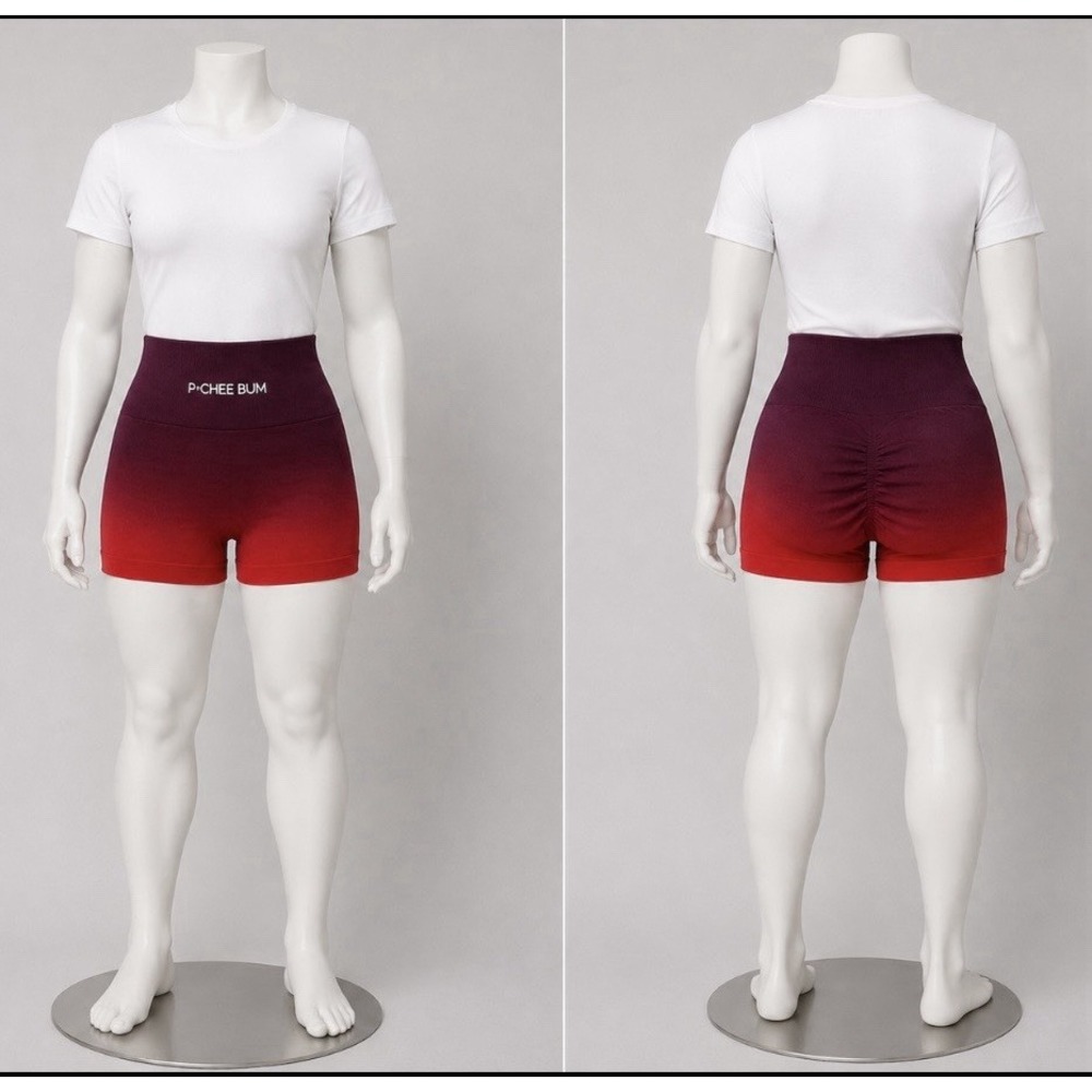 PCHEEBUM Women's Shaping Shorts Medium M Get That Juicy Booty! Red Maroon NEW